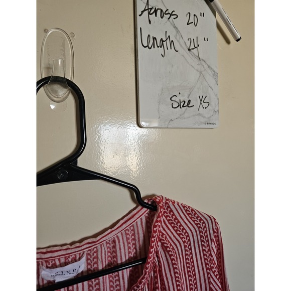 VELVET By Graham & Spencer Winter Stripe  Top Red S Anthropologie - Picture 6 of 6